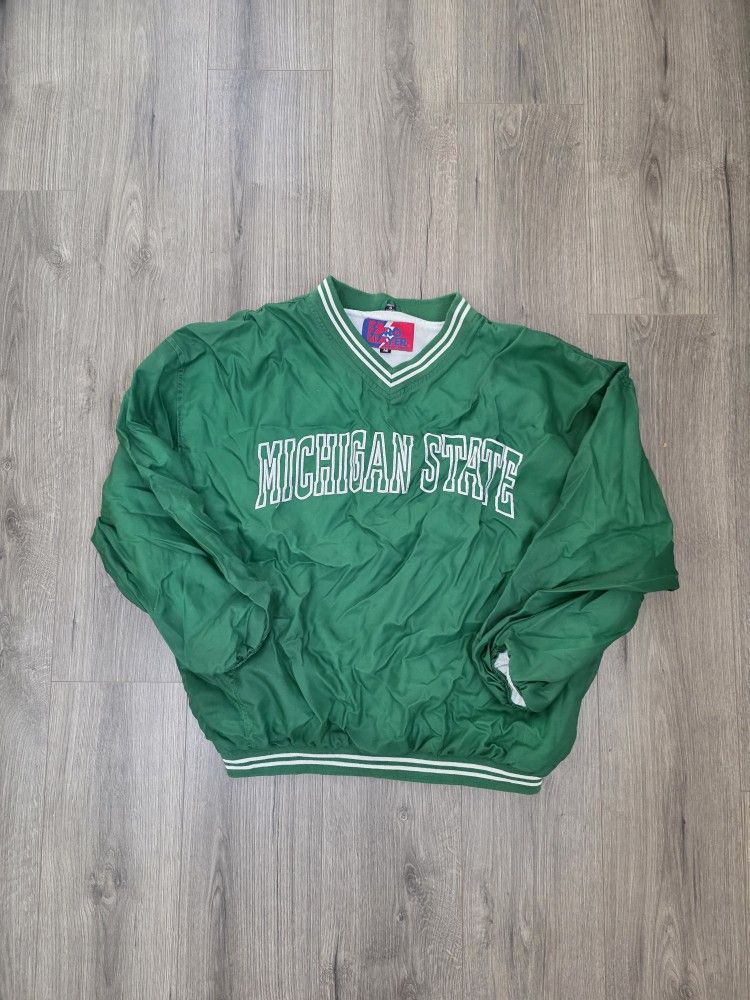 Vintage Pro Player Michigan State Spartans Pullover Jacket Mens Size Medium