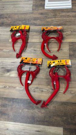 Devil Horns Headband Costume Kit – Lot of 4