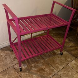 pink bar cart