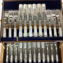 English Bakelite Engraved Silverware 