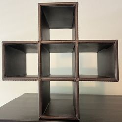 3 Piece Brown Leather Wine Racks