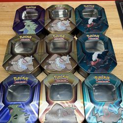 Empty Pokemon Triple Whammy Tins