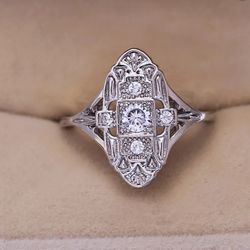 ANTIQUE VINTAGE LOOK NEW BLING CZ FOREVER WEAR STAINLESS STEEL NEW SIZE 7 BLING RING
