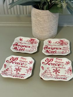 MAXCERA MERRY CHRISTMAS FELIZ NAVIDAD BUON NATALE NOEL APPETIZER PLATES