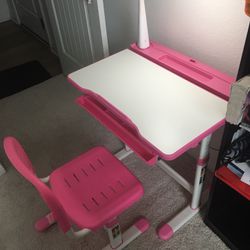 Children's Desk and Chair, Height Adjustable Kids Interactive Workstation