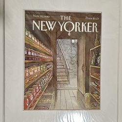  The New Yorker magazine dated November 10, 1980, which was illustrated by artist Arthur Getz. The artwork depicts a cozy pantry and cellar area lined