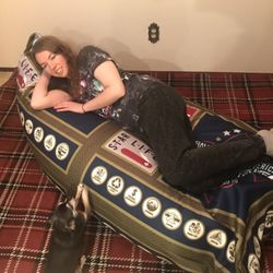 Handmade Memory Foam Filled Beanbag Lounge Chair With Boy Scout Fabric 3 Chairs  