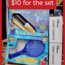 Tennis And Baseball Game Set With Console 