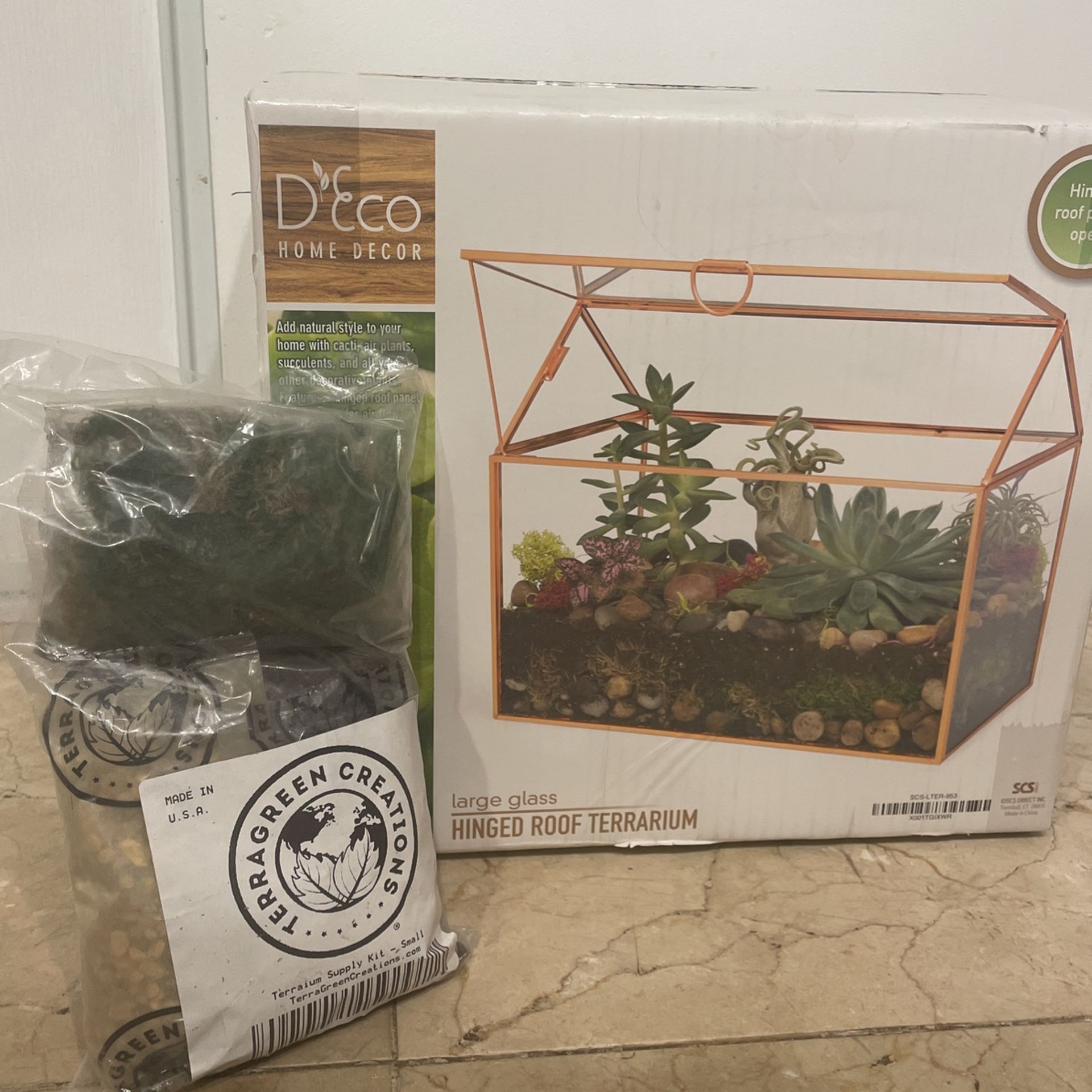 Rosegold Terrarium Kit With Supplies Brand New