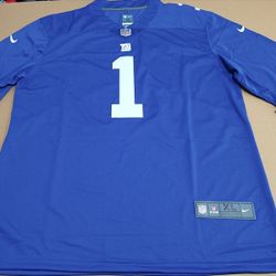 Malik Nabors New York Giants blue jersey No. 1
