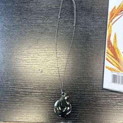Black Jade/Dark Green Hawaiian Fishhook Adjustable Necklace 
