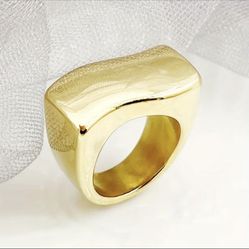 Stainless Steel Gold-tone Ring