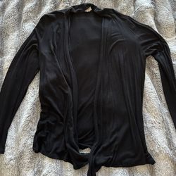 Waist Length Black Cardigan (Small)