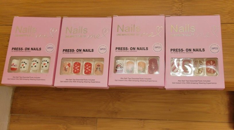 brand new 96pcs 4 pcs Nails press on including jelly Adhesive and nails file all $14