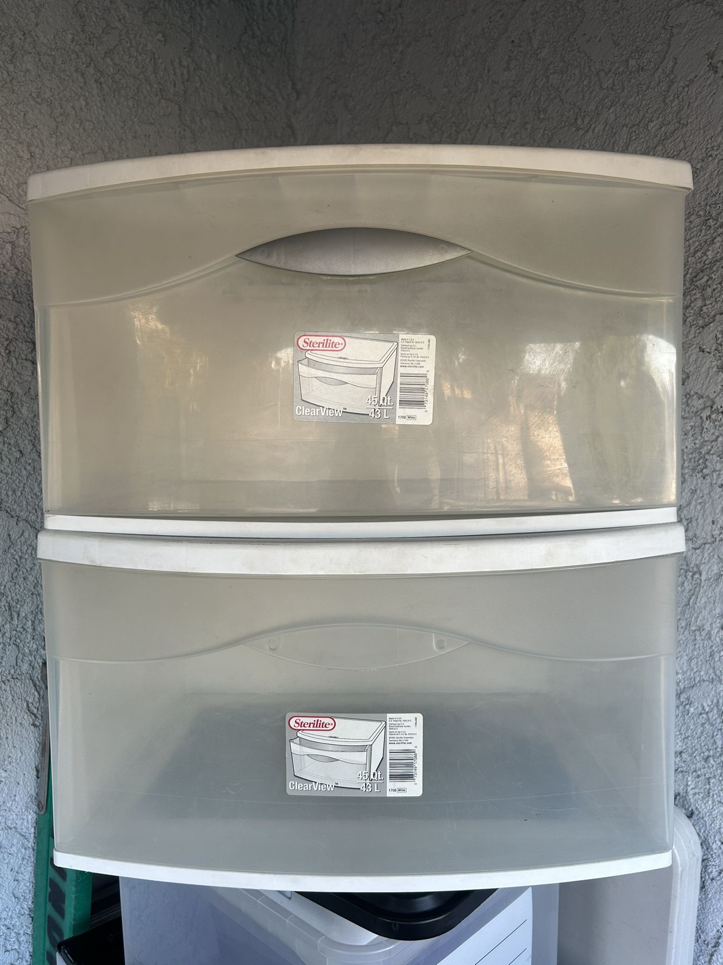 Sterlite Clearview 45 Qt/43 L Storage Containers (Set Of 2)