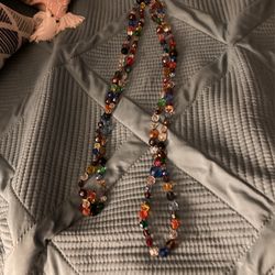 Venetian Glass Beaded Long Necklace     From Italy