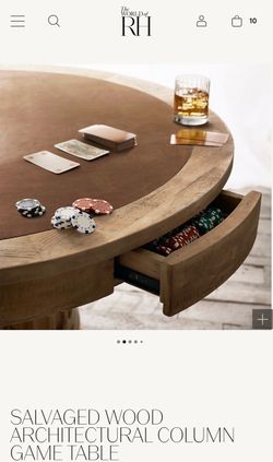 RH RESTORATION HARDWARE SALVAGED WOOD ARCHITECTURAL COLUMN GAME TABLE
