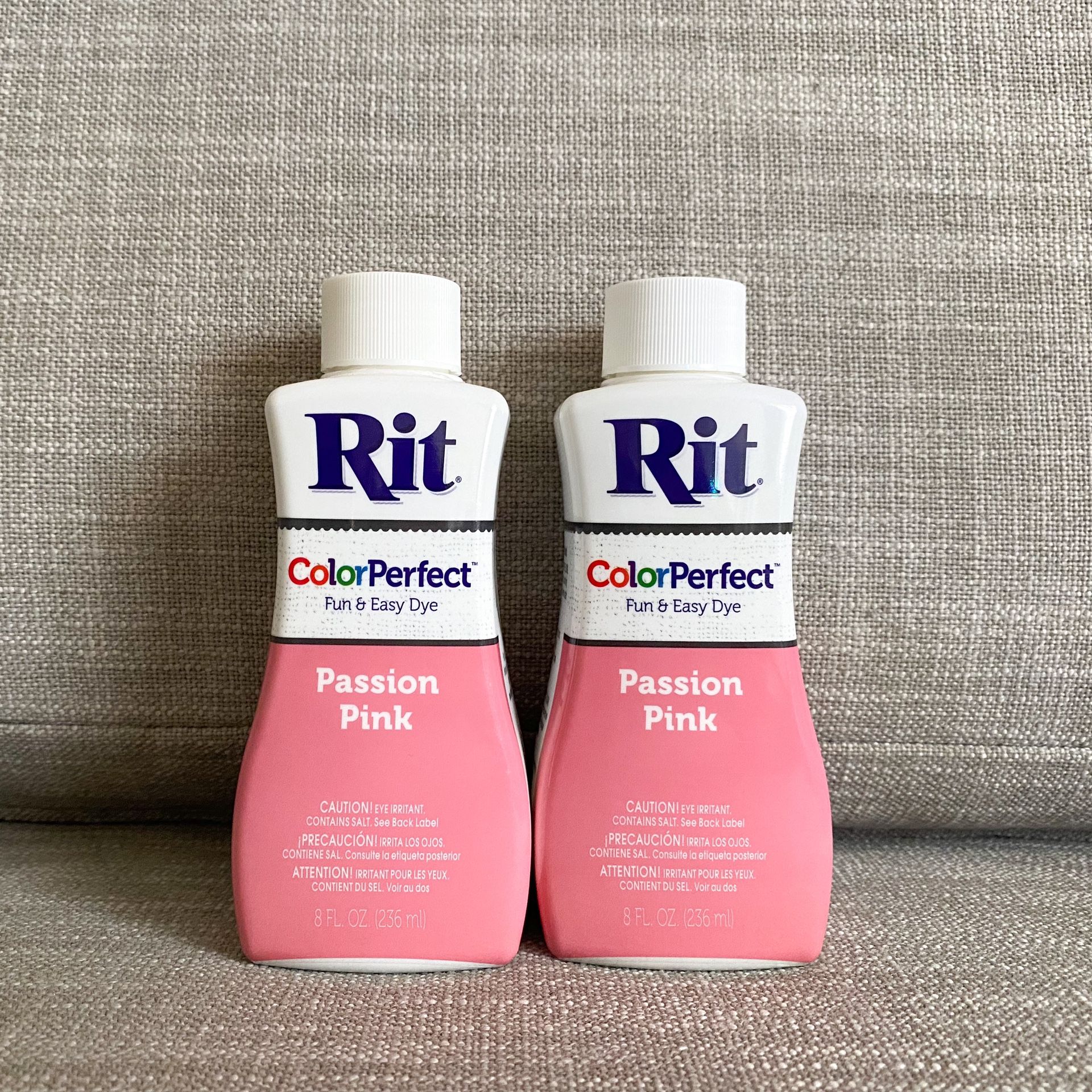 2 TWO Rit Dye Color Perfect Passion Pink 8 Fl Oz Brand New