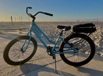 Blue Retrospec Beach Cruiser with Rear Rack