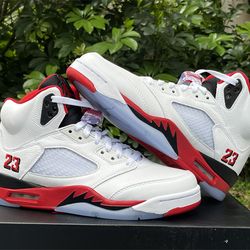 Jordan 5 Fire Red “Black Tongue”