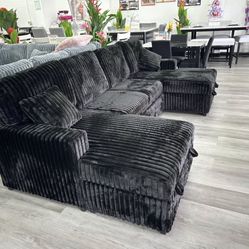 New Black Sectional 