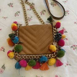 ALDO Handbag Women Fashion Shoulder Cross Body Bag Chain Handle Tassel Mini Purse . Used , Good Conditions And Clean