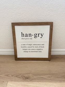 Funny “Hangry” Kitchen Wall Sign