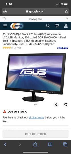 1ms 27" gaming monitor