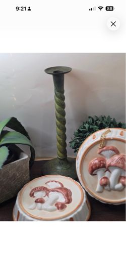 Vintage Merry Mushroom 70s Era Wall Decor Ceramic Kitchen Retro