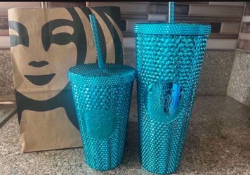 Starbucks Blue Chrome Studded Tumbler Set 