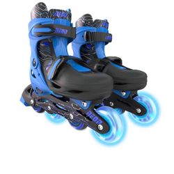 Neon Kids Inline Skates Size 3-6, One Pair, Blue, Boys and Girls