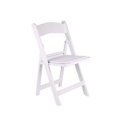 Resin Folding Chair Vinyl Padded Seat Indoor Outdoor lightweight Set for Home White One