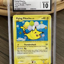 Flying Pikachu Rising Rivals 113/111 CGC 10 Pop 1 with Swirl and Holo Bleed