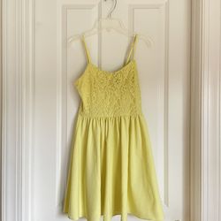 h&m mini yellow dress