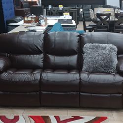 *Labor Day Extended!!!*---Mature Madrid Brown Leather Reclining Sofas---Now $699!!!---Delivery And Financing✌️