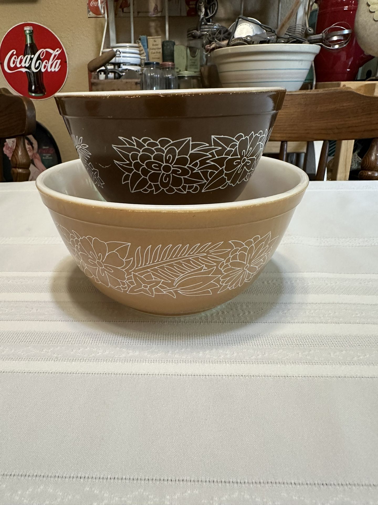 Vintage  Pyrex Woodland  Mixing Bowls