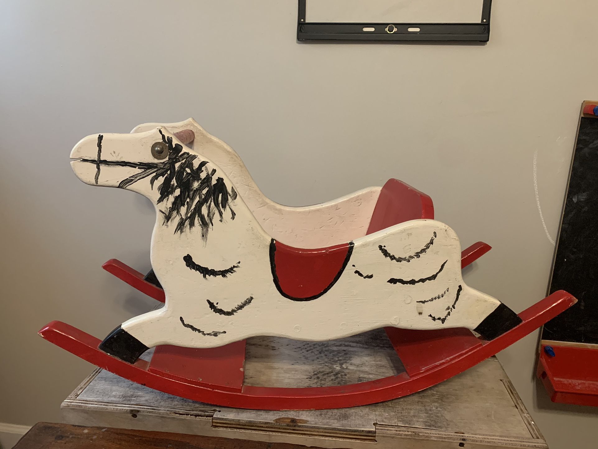 Vintage Handcrafted Wooden Child’s Rocking Horse