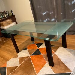 modern glass top extension dining table