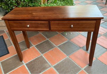 Wood Console Table with Two Drawers