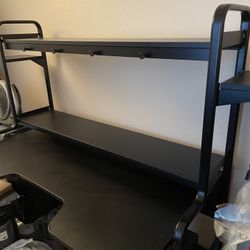 55” Wide By 52” Tall Black Metal Desk