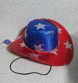 Light-Up Sequin Cowboy Hat, Red/White/Blue, One Size, Patriotic by Way To Celebrate