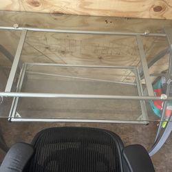 Glass Desk And Office Chair