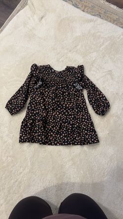 Zara Black Floral Long Sleeve Dress