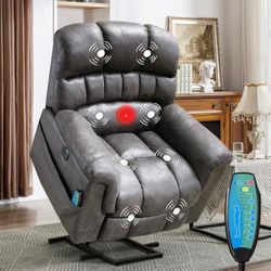 CANMOV Large Power Lift Recliner Chairs with Massage and Heat for Elderly Big People,