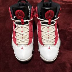 Nike Air Jordan’s 6 White Black Carmine Red Shoes 