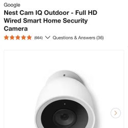 Wired Nest cam IQ Outdoor Camera 75% Off!!