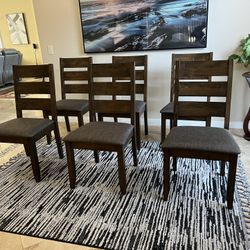 6 Brand New Solid Wood Ladder Back Dining Chairs 