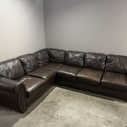L Shaped Leather Sectional Couch 