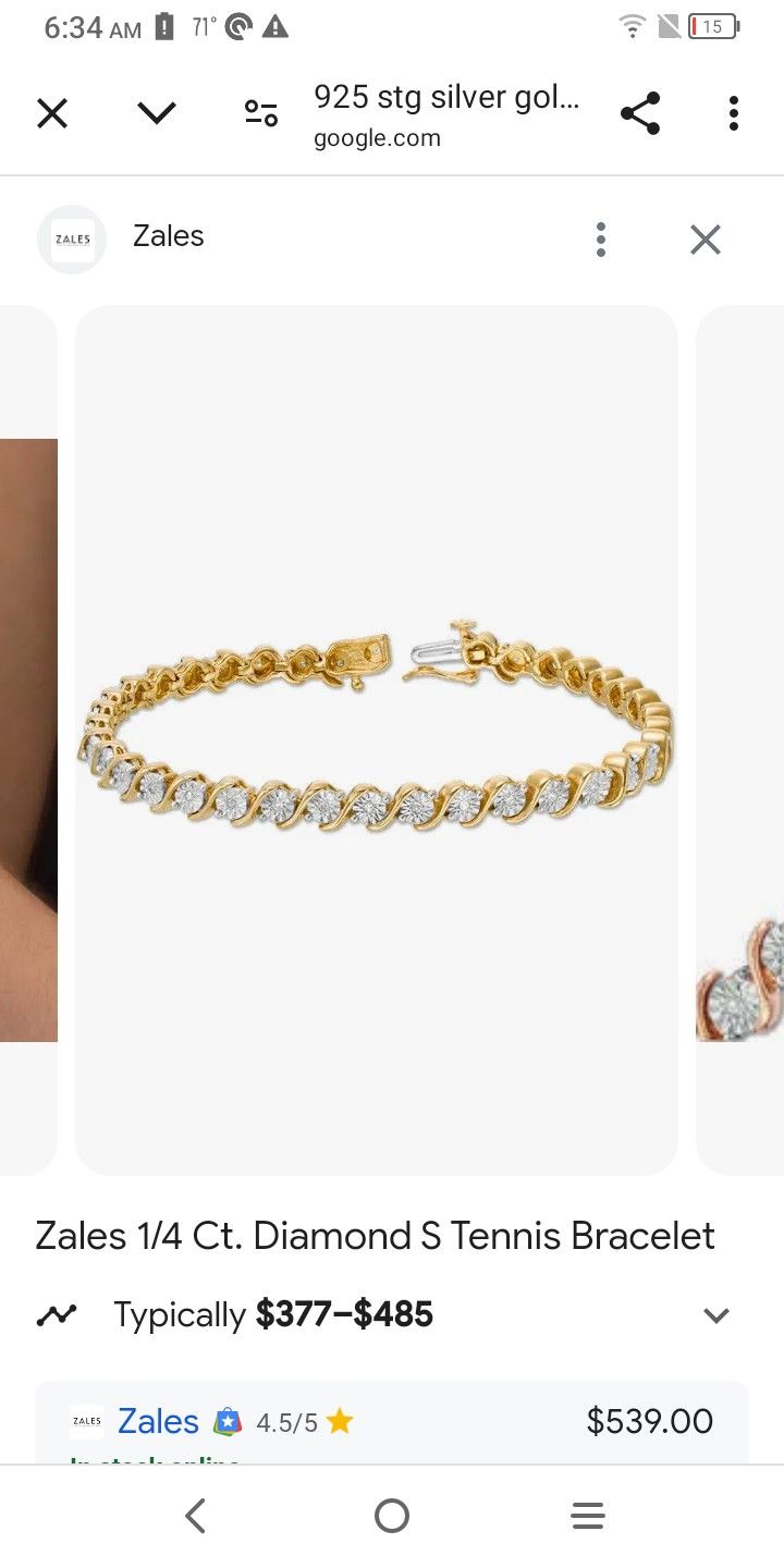 Zales 1/4 Ct. Diamond S Tennis Bracelet