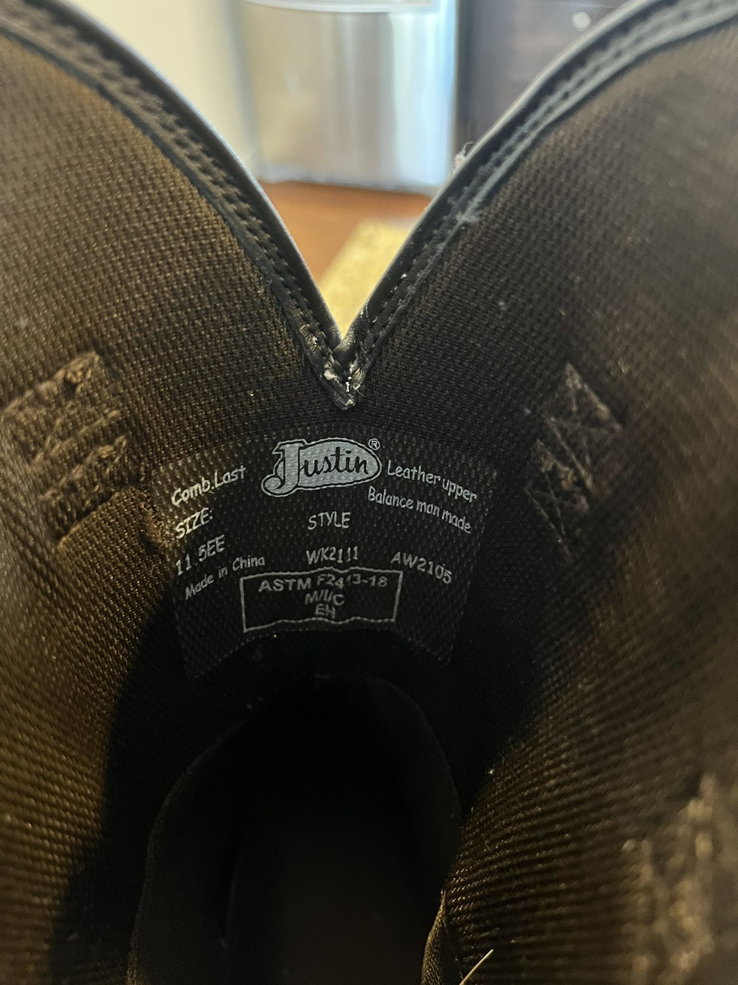 Justin Vibram Steeltoe Work Boots 11.5 NEW!!